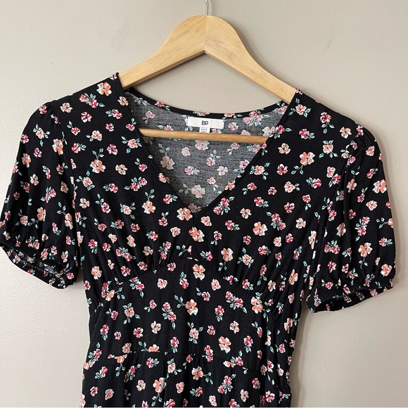 BP Floral Deep V Dress with Short Sleeves - Picture 4 of 6